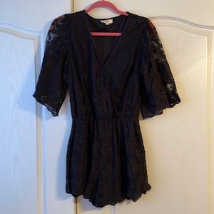 Entro Black Lace Romper Size Small